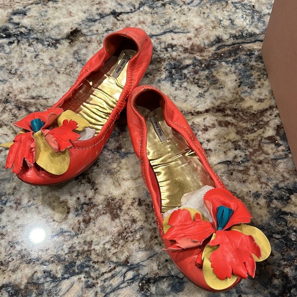 Miu Miu vibrant color floral ballet flats - Picture 3 of 3